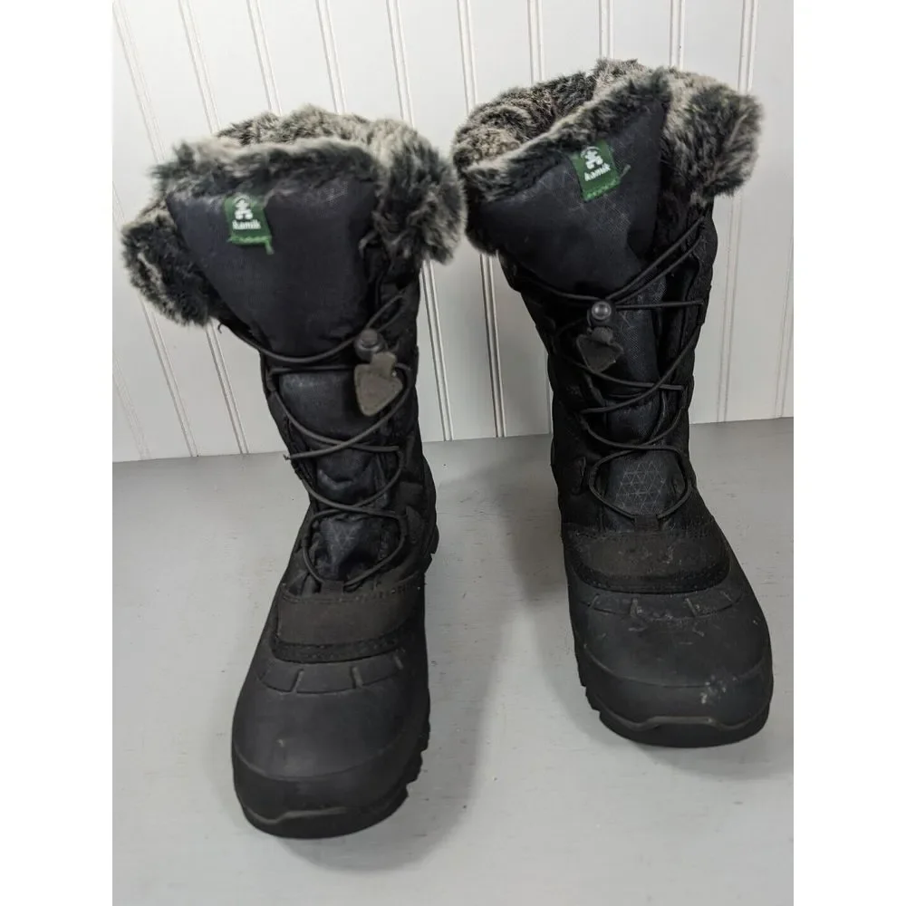 Kamik Black Winter & Rain Boots with Faux Fur Cuff